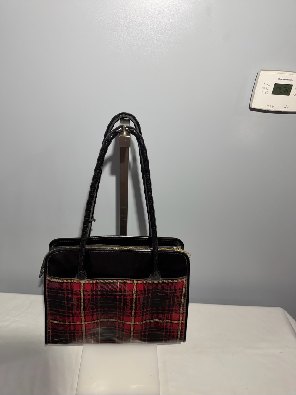 Patricia Nash Black and Red Plaid Shoulder Bag with Tassel - Picture 4 of 12